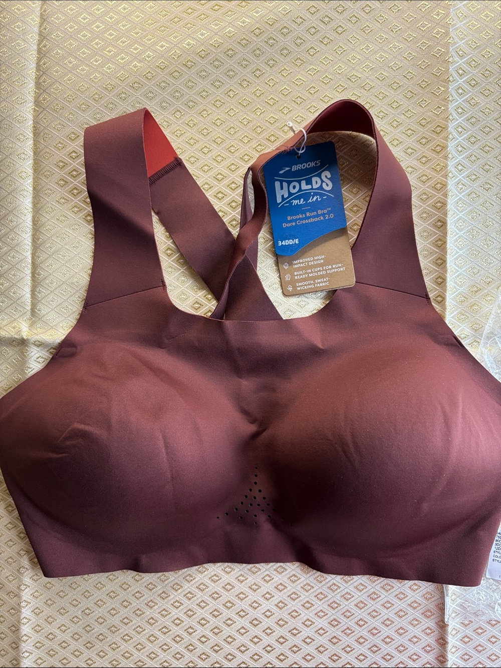 Brooks Dare Crossback Run  Wireless Sports Bra Sz 34DDE